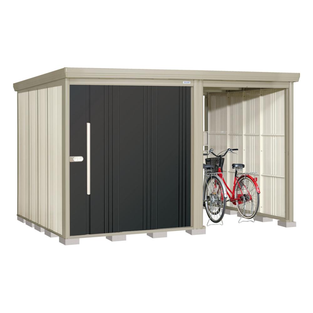 タクボ物置　Ｍｒ．ストックマン　プラスアルファ　間口３３５×奥行２６２ｃｍ　駐輪部間口１５０ｃｍ　一般型・標準屋根　カーボンブラウン　ＴＰ－３３２６Ｂ