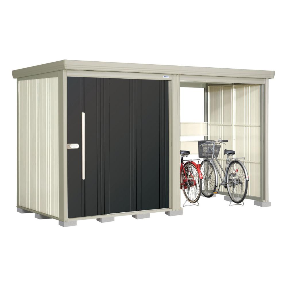 タクボ物置　Ｍｒ．ストックマン　プラスアルファ　間口３６８×奥行１５９ｃｍ　駐輪部間口１８３ｃｍ　一般型・標準屋根　カーボンブラウン　ＴＰ－３７Ｒ１５Ｂ