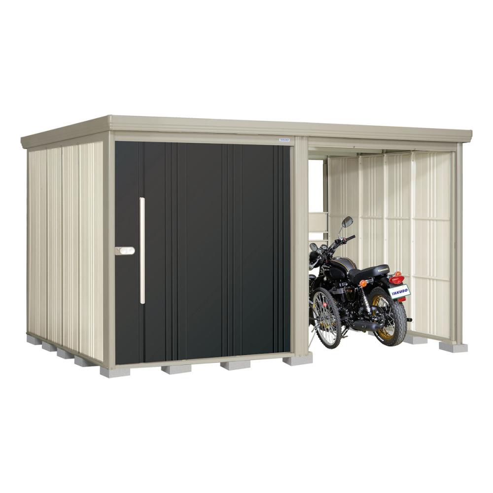 タクボ物置　Ｍｒ．ストックマン　プラスアルファ　間口３６８×奥行２６２ｃｍ　駐輪部間口１８３ｃｍ　一般型・結露減少屋根　トロピカルオレンジ　ＴＰ－Ｚ３７Ｒ２６Ｔ