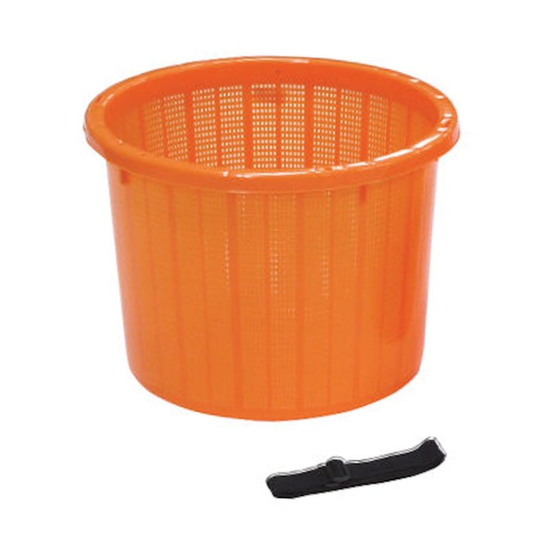 安全興業　丸型収穫かご　ベルト付　オレンジ　大