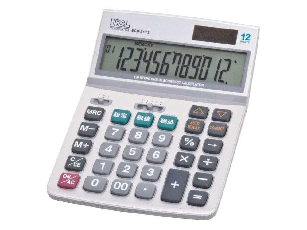ナカバヤシ　１２桁電卓　多機能　Ｍサイズ　ＥＣＤ－２１１２Ｓ