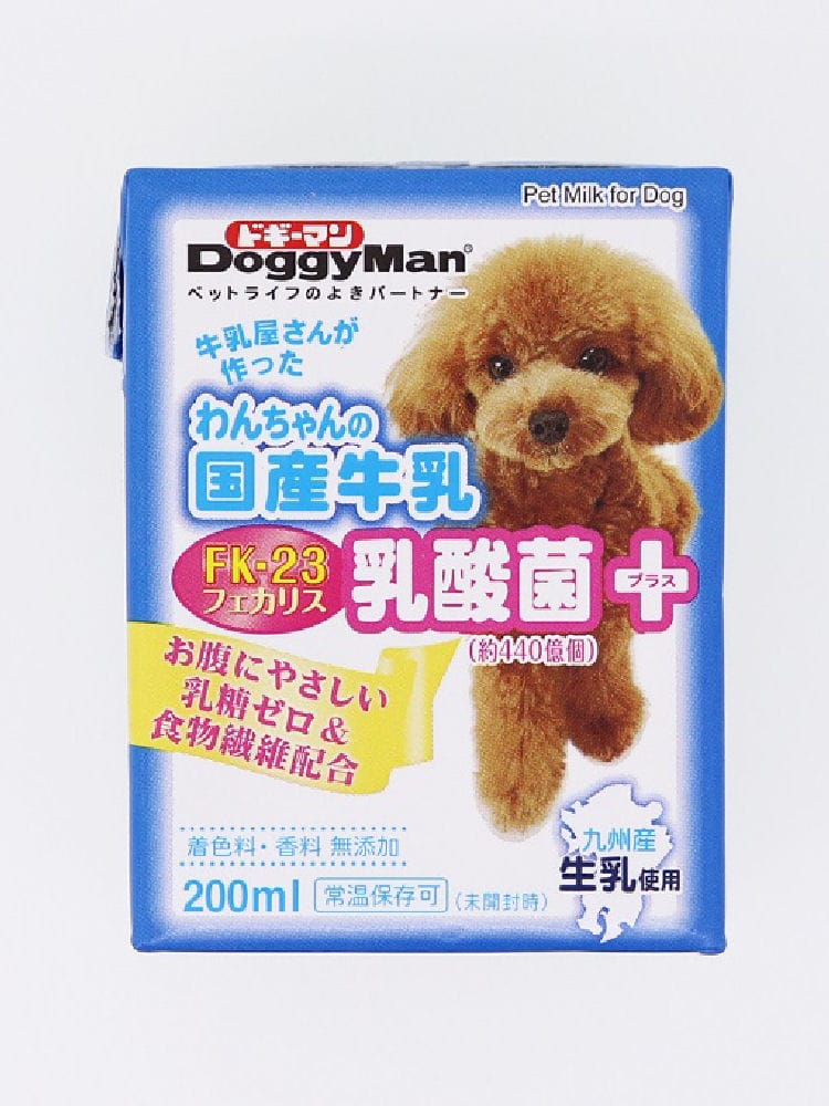ドギーマン　わんちゃんの国産牛乳　乳酸菌プラス　２００ｍＬ