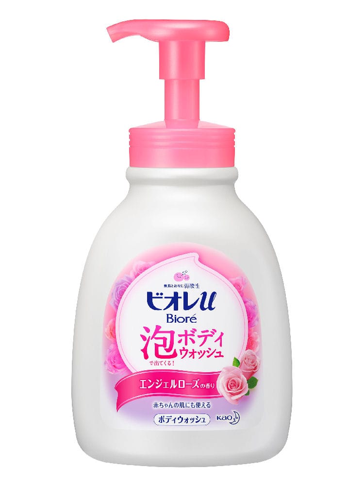 花王　ビオレｕ　泡で出てくるボディウォッシュ　ローズ　本体　６００ｍＬ