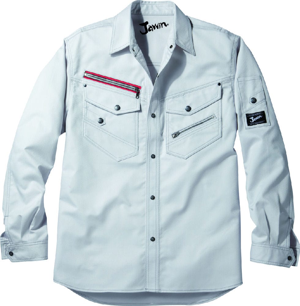 ５２１０４Ｊａｗｉｎ長袖シャツ　シルバー　ＥＬ