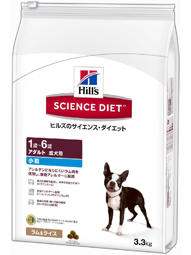 ヒルズ　サイエンス・ダイエット　アダルトラム＆ライス小粒成犬用３．３ｋｇ