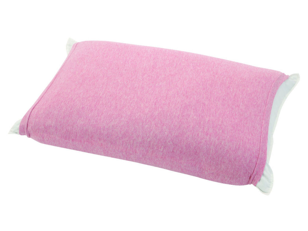 伸びるニット枕カバー　筒型　ピンク