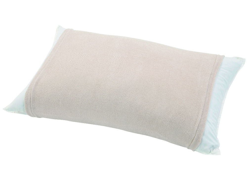 伸びるパイル枕カバー　筒型　アイボリー