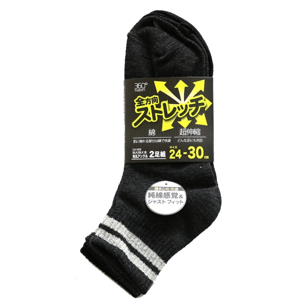 ディックコーポレーション　全方向サポートソックス　先丸　アンクル　２足組　ＣＡ－００２