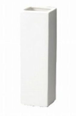 陶器花瓶Ｍ　角・艶なし白　Ｈ１４８７