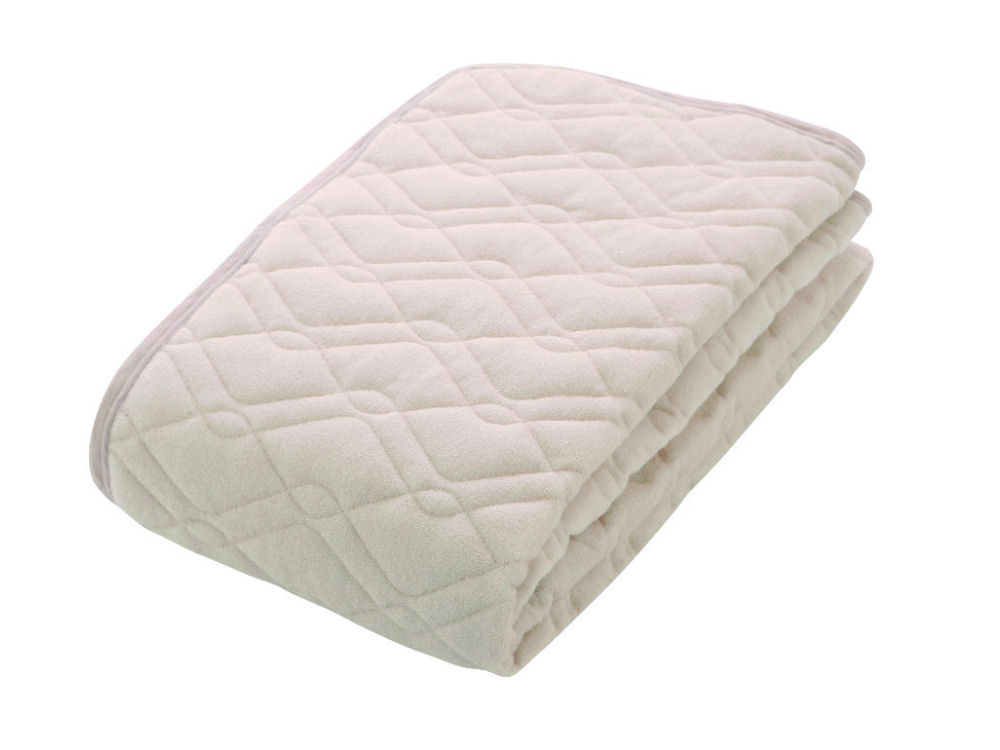 さらさら綿パイル敷きパッド　１００×２０５　アイボリー　シングル