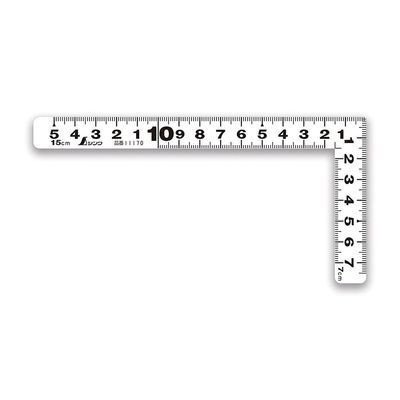 シンワ　曲尺　平ぴた　ホワイト　同目　１５ｃｍ