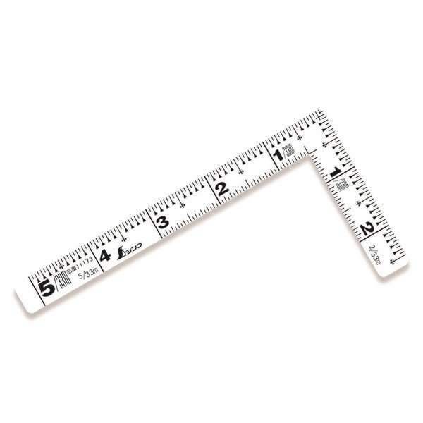 シンワ　曲尺　平ぴた　ホワイト　同目　５寸