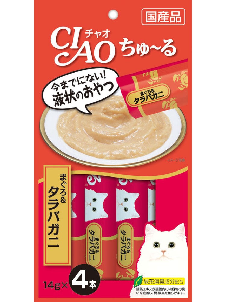 いなば　ＣＩＡＯ（チャオ）　ちゅ～る　まぐろ＆タラバガニ　１４ｇ×４本入り
