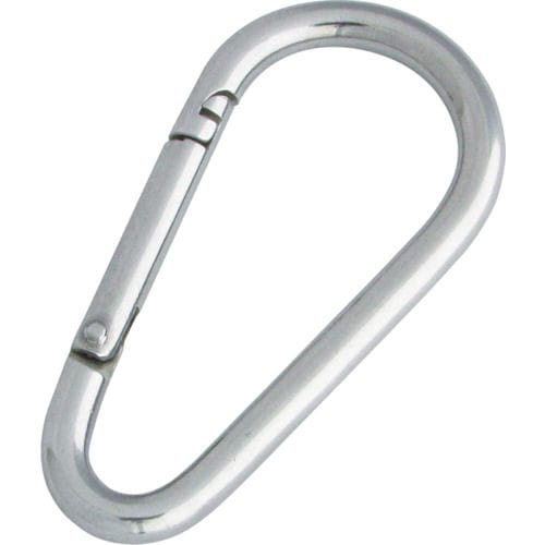 水本　ステンレス　ナス型カラビナ（環なし）　線径１０ｍｍ長さ１０２ｍｍ＿