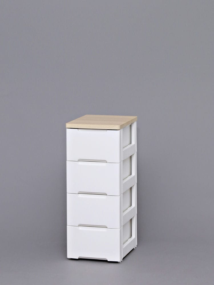 ウッドトップチェスト　幅３３ｃｍ　４段　ホワイト　ＨＧ－３２４