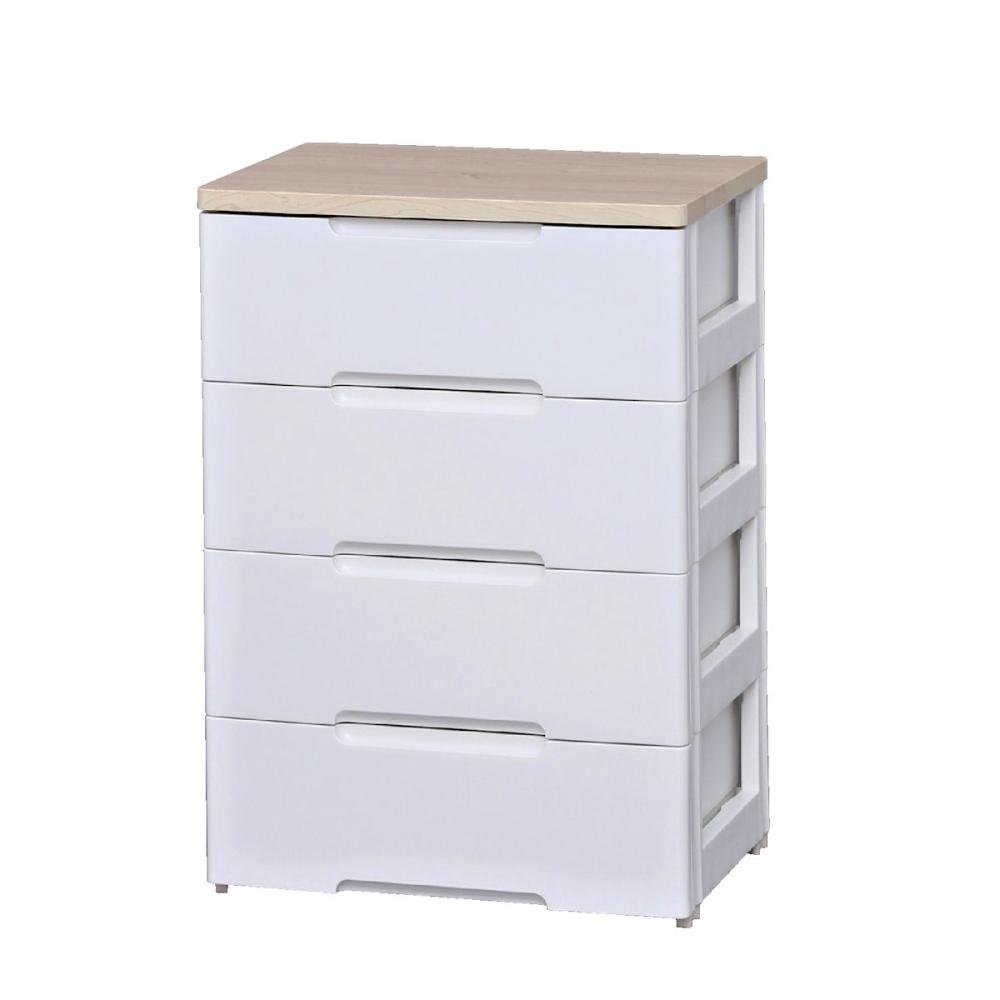 ウッドトップチェスト　幅５６ｃｍ　４段　ホワイト　ＨＧ－５５４