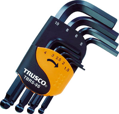 ＴＲＵＳＣＯ　ボールポイント六角棒レンチセット　ショートタイプ　９本組＿