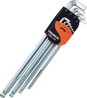 ＴＲＵＳＣＯ　ボールポイント六角棒レンチ　首下ショートロングタイプ　９本セット＿