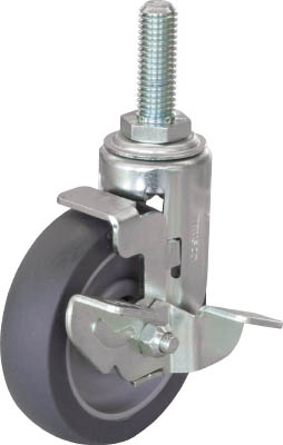 ＴＲＵＳＣＯ　省音キャスター（ねじ式）自在ストッパー付１００エラストマー車＿