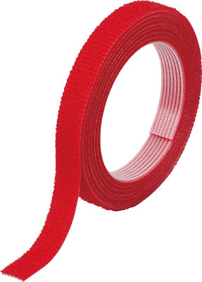 ＴＲＵＳＣＯ　マジックバンド結束テープ　両面　幅１０ｍｍＸ長さ１．５ｍ　赤＿