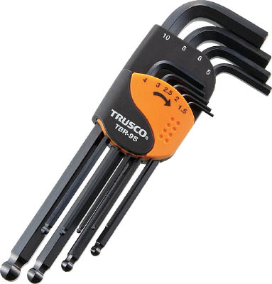 ＴＲＵＳＣＯ　ボールポイント六角棒レンチセット　標準タイプ　９本組＿