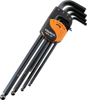 ＴＲＵＳＣＯ　ボールポイント六角棒レンチセット　ロングタイプ　９本組＿