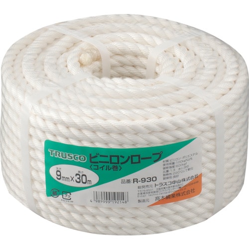 ＴＲＵＳＣＯ　ビニロンロープ　３つ打　線径９ｍｍＸ長さ３０ｍ＿