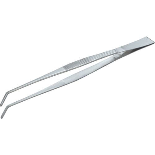 ＴＲＵＳＣＯ　ステンレス製ピンセット　３００ｍｍ　曲ギザ付＿