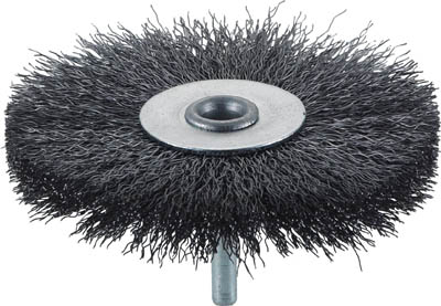 ＴＲＵＳＣＯ　軸付ホイールブラシ　１００Ｘ軸６　鋼線　線径０．３＿