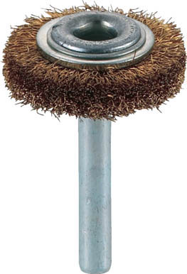 ＴＲＵＳＣＯ　軸付ホイールブラシ　３２Ｘ軸６　真鍮　線径０．１５＿