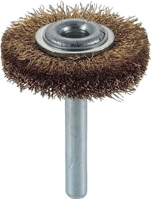 ＴＲＵＳＣＯ　軸付ホイールブラシ　３８Ｘ軸６　真鍮　線径０．１５＿