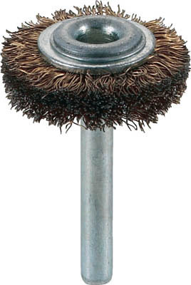 ＴＲＵＳＣＯ　軸付ホイールブラシ　３２Ｘ軸６　真鍮めっき鋼線　線径０．２５＿