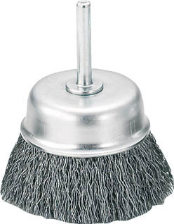 ＴＲＵＳＣＯ　軸付カップブラシ　６５Ｘ軸６　鋼線　線径０．３＿