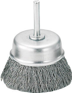 ＴＲＵＳＣＯ　軸付カップブラシ　６５Ｘ軸６　ステンレス線　線径０．３＿