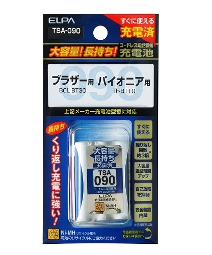 ＥＬＰＡ　大容量長持ち充電池　ＴＳＡ－０９０