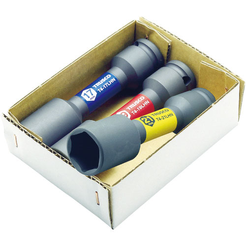 ＴＲＵＳＣＯ　薄肉ホイルナットロングソケット３個セット　差込角１２．７　Ｔ４－３ＬＨＮＳＥＴ＿