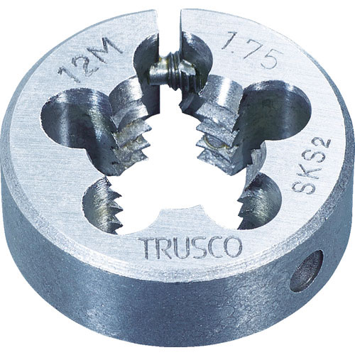 ＴＲＵＳＣＯ　丸ダイス　３８径　Ｍ１２Ｘ１．７５　（ＳＫＳ）　Ｔ３８Ｄ－１２Ｘ１．７５＿