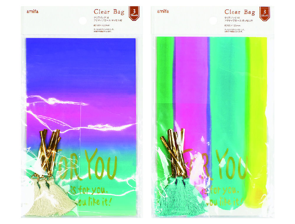 クリアバッグ　Ｍ　３枚入　アクティブガールタッセル