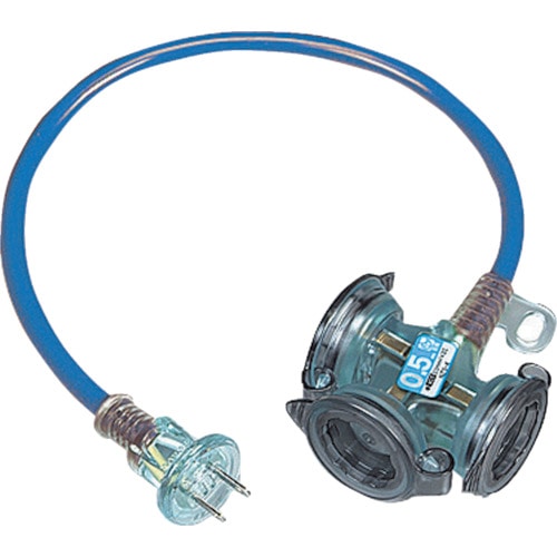 ハタヤ　防雨型２Ｐショートタップ　０．５ｍ　ブルー＿