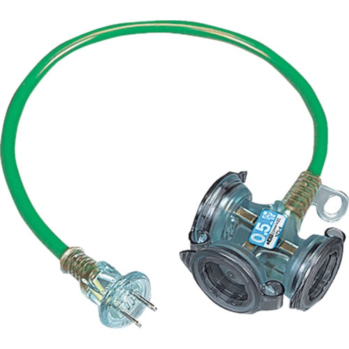 ハタヤ　防雨型２Ｐショートタップ　０．５ｍ　グリーン＿