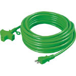 日動　十字トリプル延長コード　アース無し　２０ｍ　緑＿