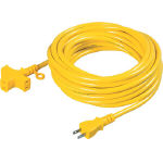 日動　十字トリプル延長コード　アース無し　２０ｍ　黄＿