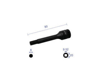 ナック　ヘキサゴンレンチソケットロングタイプ差込角９．５２ｘ対辺６ｍｍｘ９０Ｌ＿