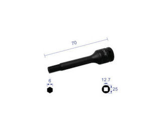 ナック　ヘキサゴンレンチソケットロングタイプ１２．７ｘ対辺６ｍｍｘ７０Ｌ＿