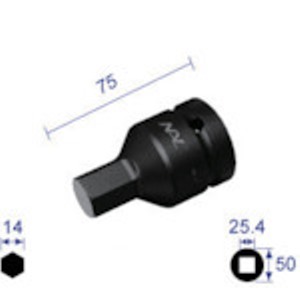 ナック　ヘキサゴンレンチソケット　差込角２５．４ｘ対辺１４ｍｍ＿