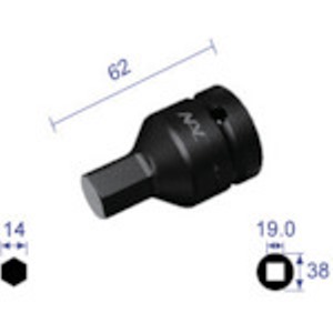ナック　ヘキサゴンレンチソケット　差込角１９．０ｘ対辺１４ｍｍ＿