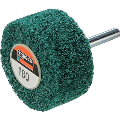 ＴＲＵＳＣＯ　ナイロン軸付ホイル外径８０×厚み２５×軸６　１８０＃　（５個入）＿