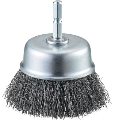 ＴＲＵＳＣＯ　軸付カップブラシ　６５Ｘ軸６．３５　鋼線　線径０．３＿