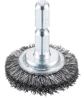 ＴＲＵＳＣＯ　軸付ホイールブラシ　３２Ｘ軸６．３５　鋼線０．３＿