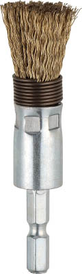 ＴＲＵＳＣＯ　六角軸筒型ブラシ１５Ｘ６．３５　真鍮めっき０．２５　スプリング付＿